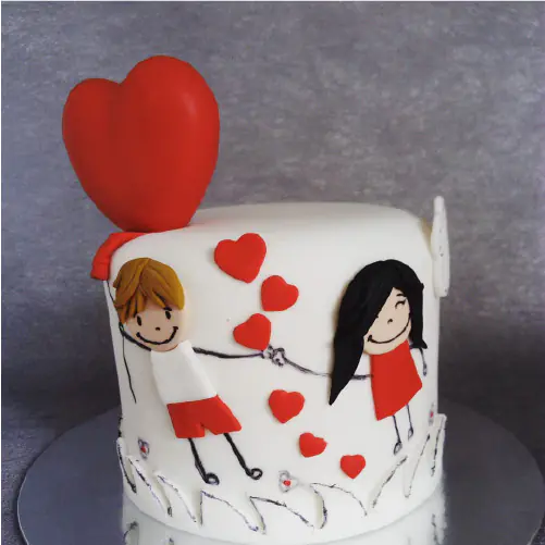 Pastel personalizado para San Valentín en Quito hecho por DiPastel