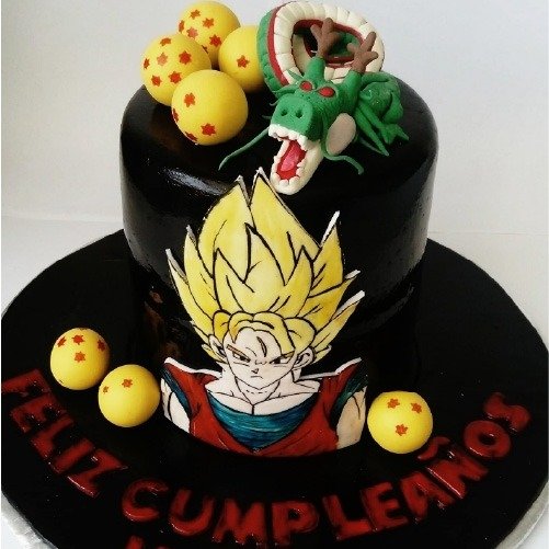 Pastel personalizado de goku en Quito hecho por DiPastel